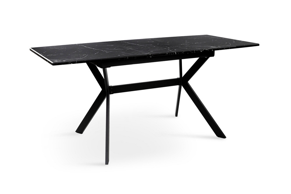 Стіл Хьюстон 130(+40)*77 чорний метал/мрамор чорн Киев - изображение 4