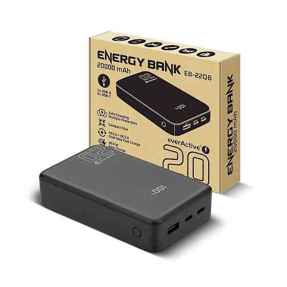 Універсальна мобільна батарея everActive EB-22QB 20000mAh Black ( 10531 ) Харків