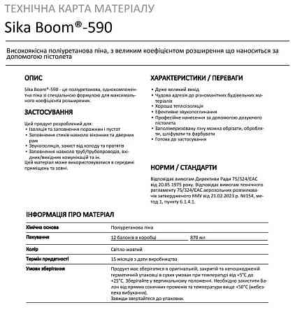Високоякісна поліуретанова піна, з великим коефіцієнтом розширення Sika Boom®-590 870 мл Киев