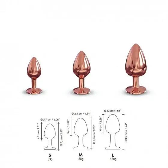 Металева анальна пробка із прикрасою у вигляді кристалу Dorcel - Diamond Plug Rose Gold S Львів