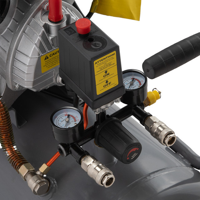 Компресор, 50 л, 2,23 кВт, 220 В, 10 атм, 354 л/хв, 2 циліндри, 93 дБ INTERTOOL PT-0004 Киев - изображение 6