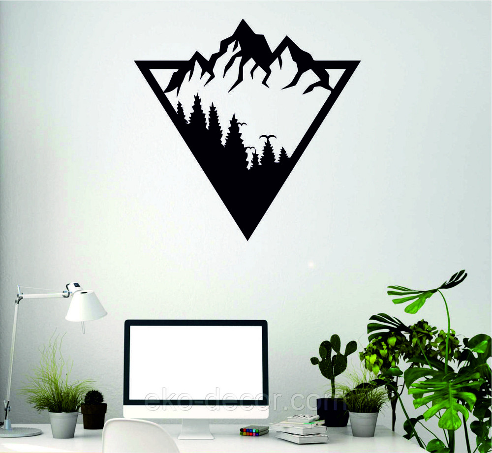 Декоративное настенное Панно «Гора»  Декор на стену 70*70 см, Черный Киев - изображение 4