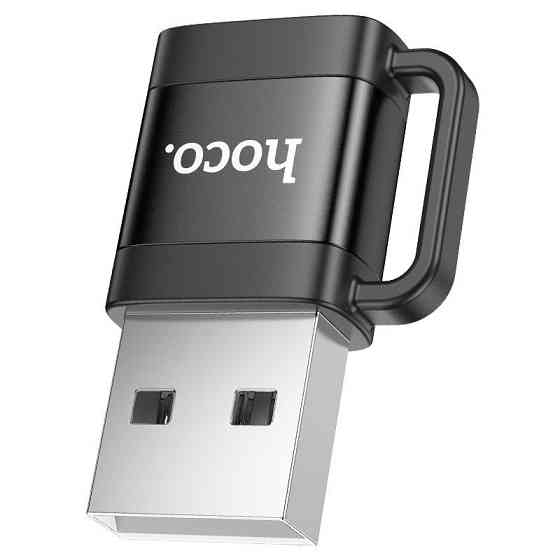 Адаптер HOCO USB на Type-C, черный Киев