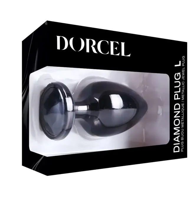 Металева анальна пробка з кристалом Dorcel Diamond Plug Black L Львів - фото 7