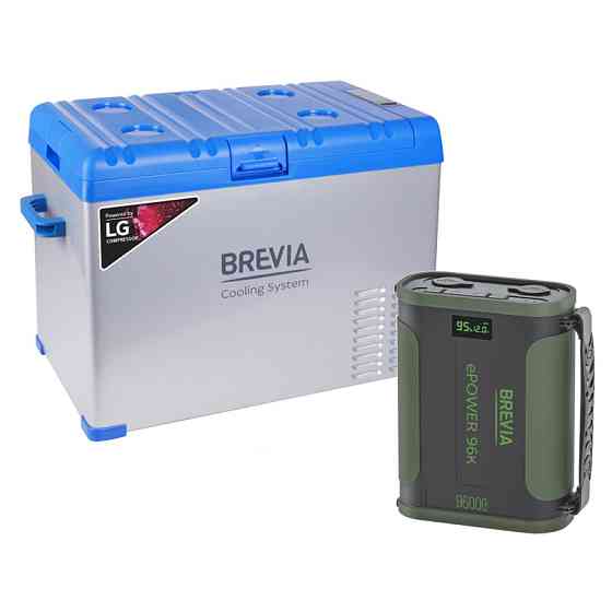 Холодильник автомобильный Brevia 40л (компрессор LG) 22425 + портативная зарядная станция Brevia ePower 96Ah green Львов