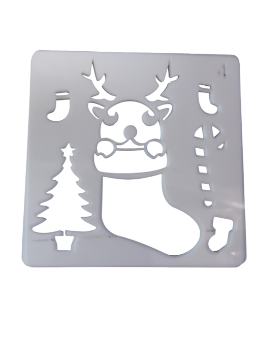 Трафарет на окна к новому году Олень 15 на 15 см серый Киев - изображение 2