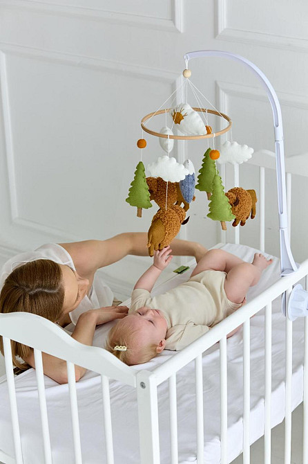 Дитячий музичний мобіль на ліжечко для немовлят WoollyFox "Бізони" на 35 мелодій Київ - фото 5