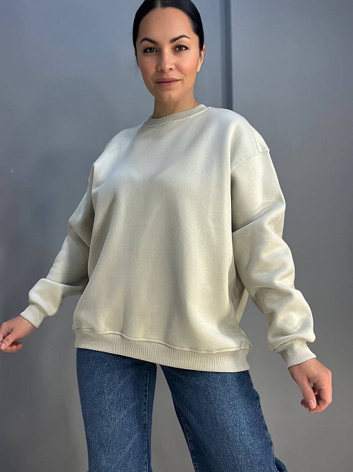 Світшот жіночий Pepper&mint 24-14 базовий простий подовжений оверсайз світло сірий, світло-сірий, L Київ - фото 1