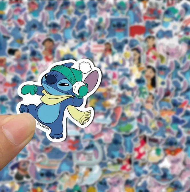 Набір вінілових наклейок (стікерів) Disney "Ліло і Стіч" (50 шт.) для телефону, ноутбука, планшета,  Київ - фото 6