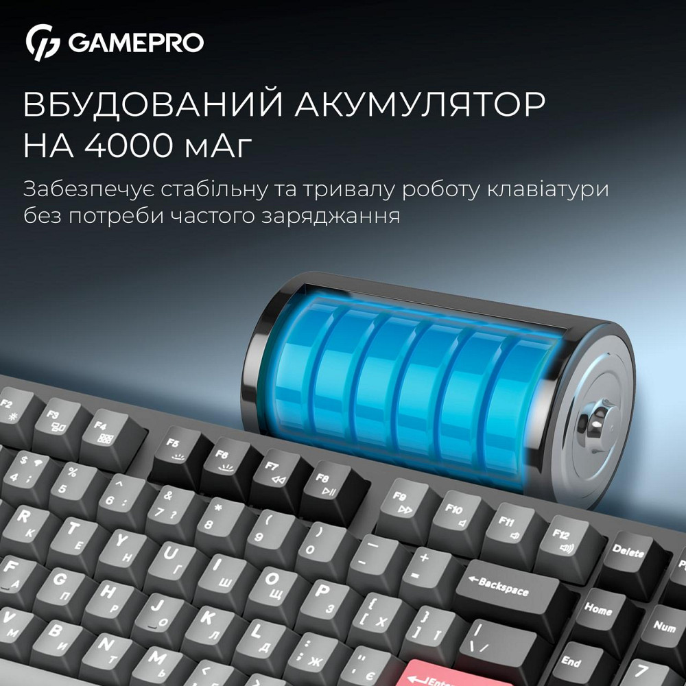 Клавіатура бездротова GamePro Asgard Drakkar Keychron Super Red Switch Black (MK305BK) ( 11600 ) Харьков - изображение 18