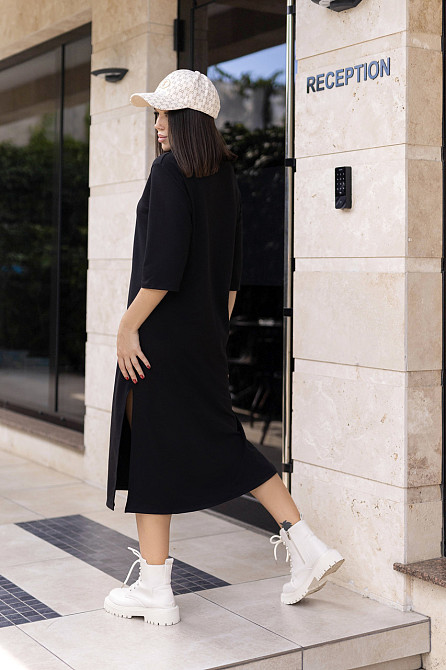 Трикотажна сукня вільного крою "Berry" | Норма і батал Чорний, 42-44 Київ - фото 4