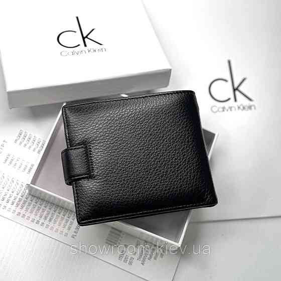 Кожаный мужской кошелек CK с застежкой (6605) Киев
