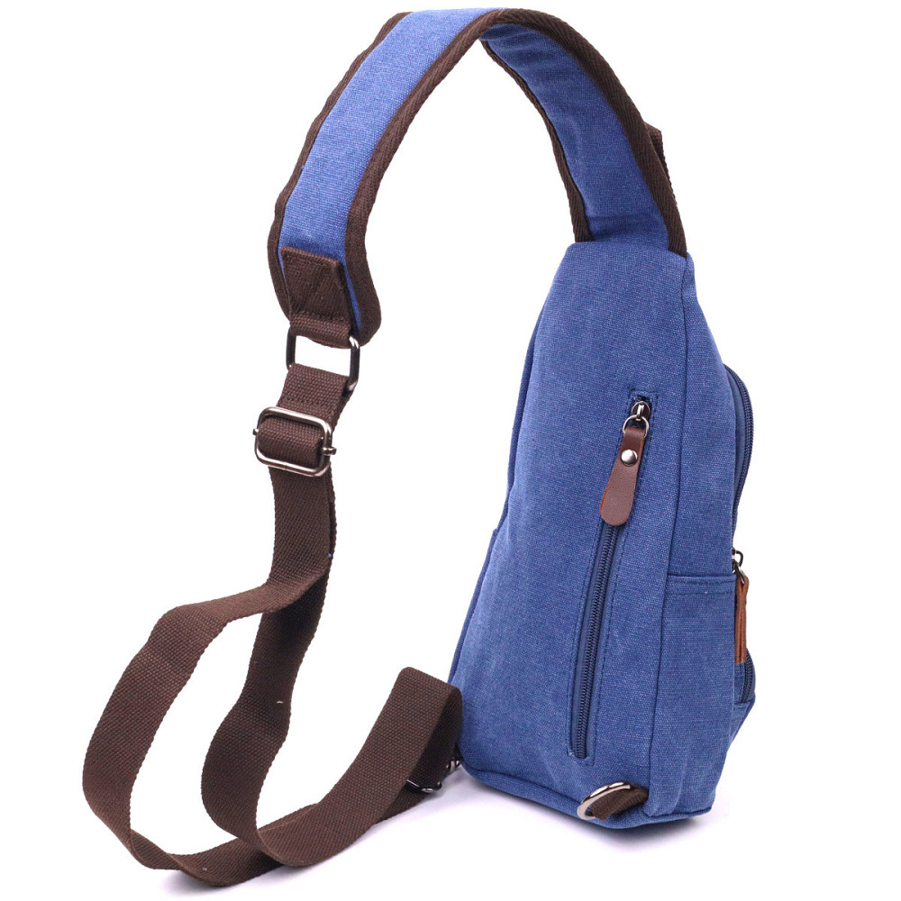 Сумка с USB кабелем через плечо из плотного текстиля 21224 Vintage Синяя Киев - изображение 8