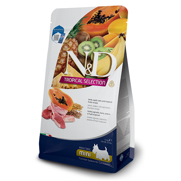 Сухий низькозерновий корм Farmina N&D Tropical Selection для дорослих собак дрібних порід з ягням та тропічними фруктами, 1,5 кг Київ - фото 1