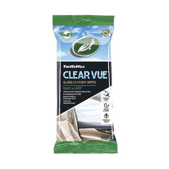 Серветки для очищення скла Turtle Wax CLEARVUE GLASS CLEANER WIPES, 24 шт Ковель