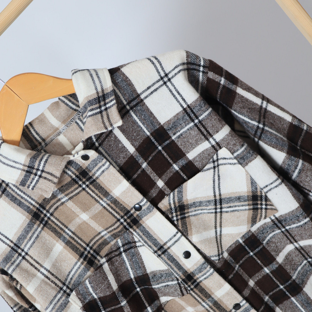 Детская теплая рубашка унисекс в бежевую клетку (цена указана за 1шт) 104-110 Каменец-Подольский - изображение 9