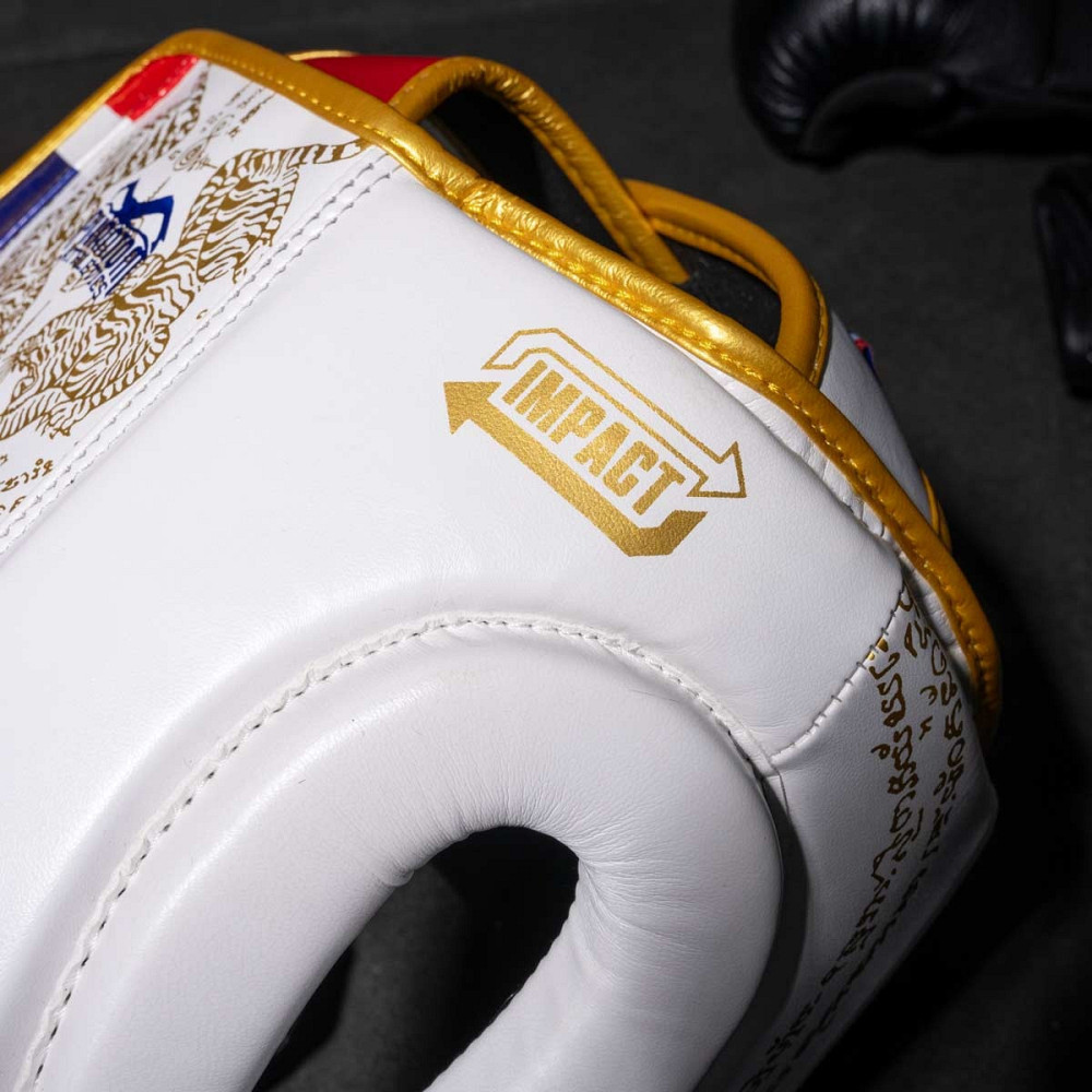Боксерський шолом Phantom Muay Thai Full Face White Gold (капа в комплекті) Киев - изображение 6