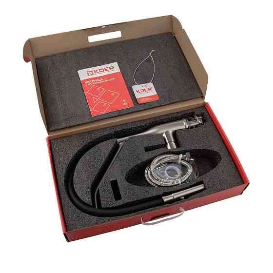 Кухонный смеситель Koer KI-70026-02 с черным силиконовым изливом KR5209 Харьков