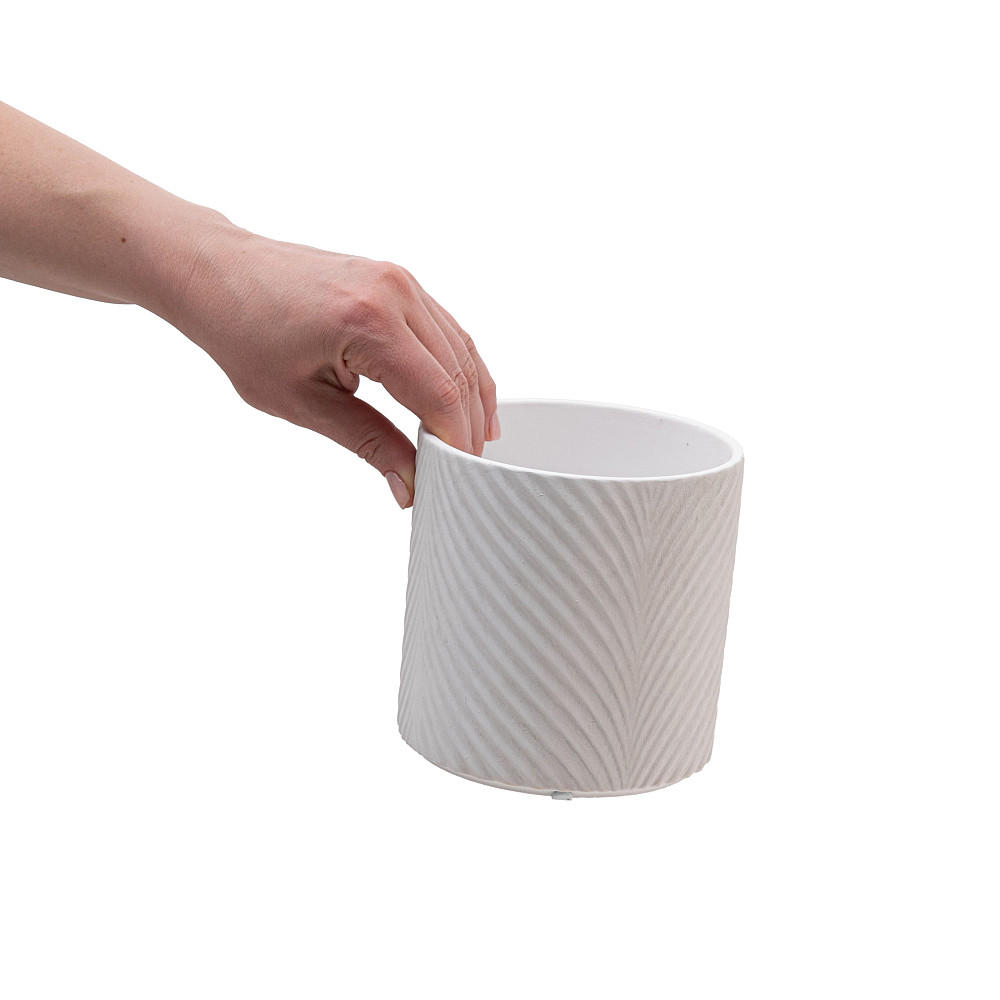 elemi Кашпо для квітів керамічне elemi "Листок" (білий) 13" круглий 1,3 л Коломыя - изображение 2