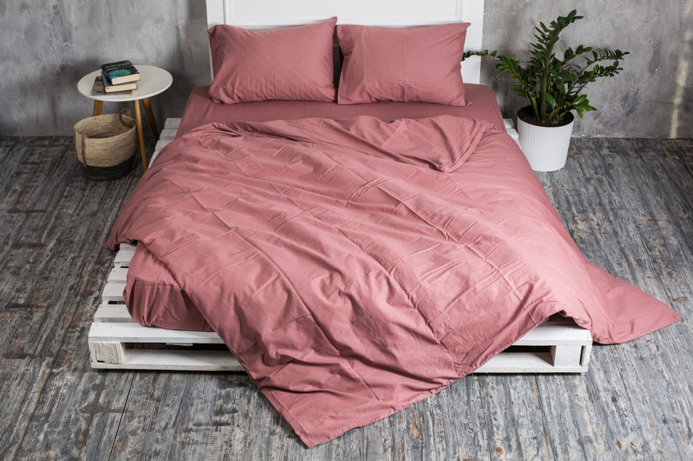 Ecotton Простирадло на резинці Ecotton 180х200 см однотонне бордового кольору Мокко Коломия - фото 1