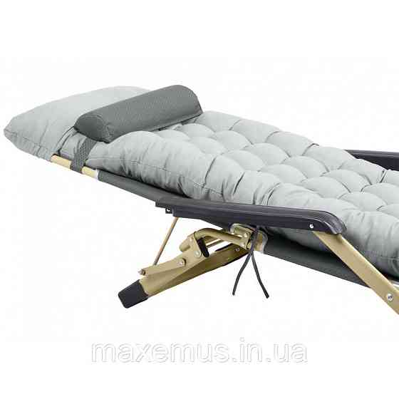 Раскладное кресло шезлонг туристический Bonro 178 см Садовый лежак пляжный шезлонг + подушка серый Мостиска