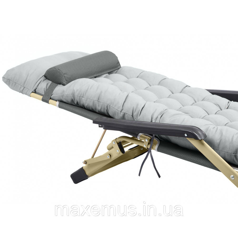 Раскладной шезлонг-кресло садовый туристический Bonro B-02 Серый + подушка (нагрузка до 150 кг) Мостиска - изображение 4