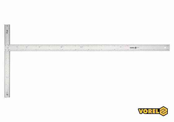 Кутник алюмінієвий VOREL : 1200 х 390 мм, з розмітками кутів 15-75° [2/10] Одеса