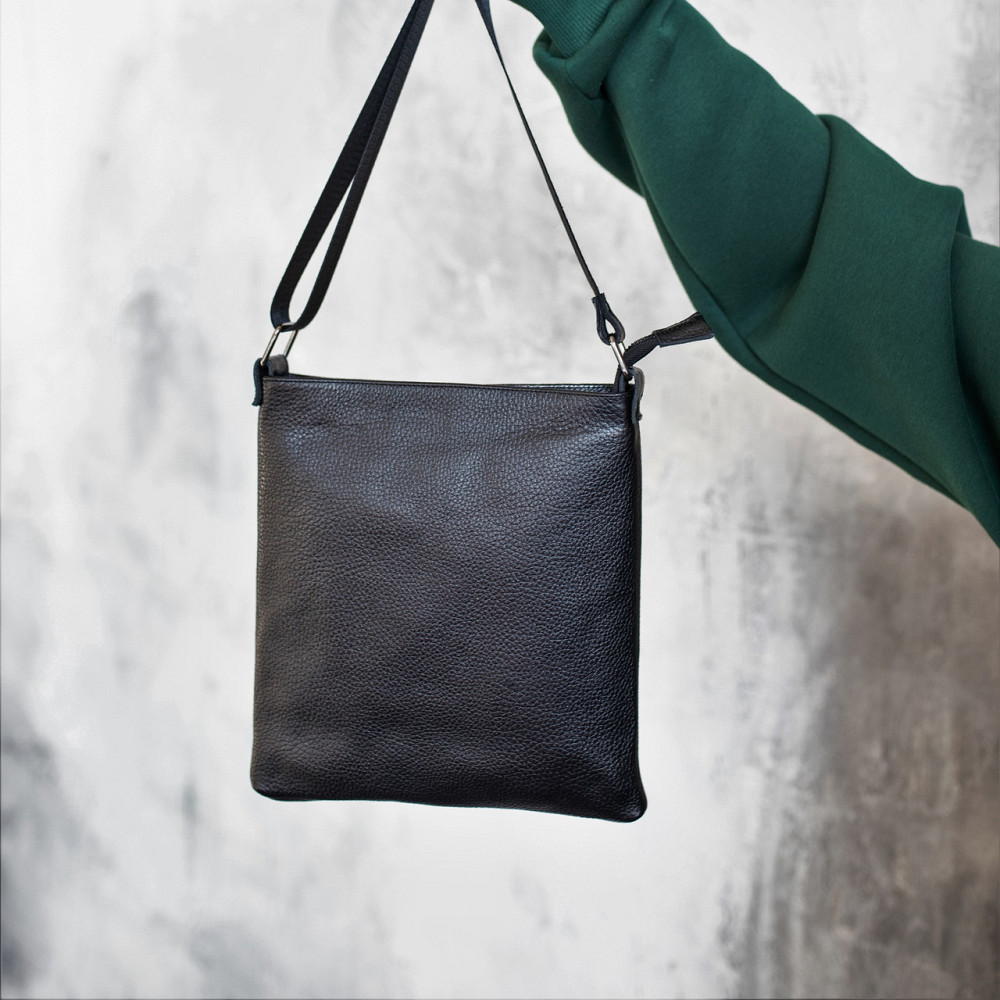 Сумка мужская через плечо из натуральной кожи барсетка для парня, чернаяMasterSem Киев - изображение 2