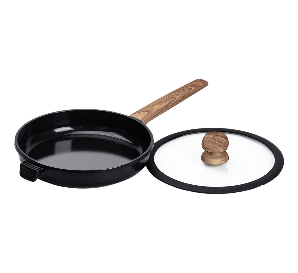 Алюмінієва сковорода з керамічним покриттям антипригарним 1.8 л Ø 24 см чорна MGC HP-4-457B Київ - фото 4