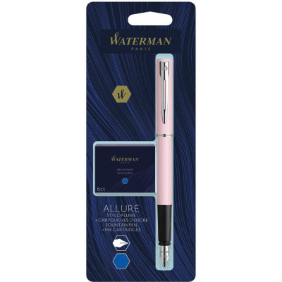 Ручка пір'яна Waterman ALLURE Pastel Pink CT FP F + Картриджі Mini блістер (13 316b2) Вінниця - фото 3