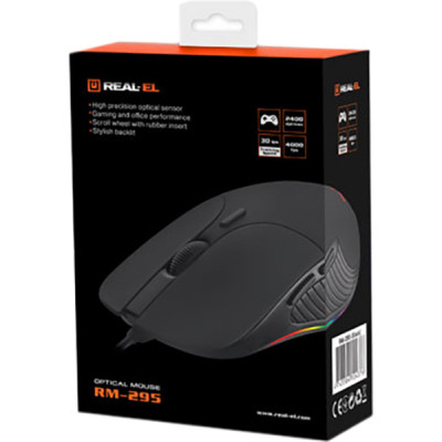 Мишка REAL-EL RM-295 USB Black Вінниця - фото 8