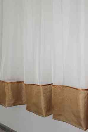 Кухонная занавеска VR-Textil № 047к коричневый с молочным 280х170 см (59-010) Киев