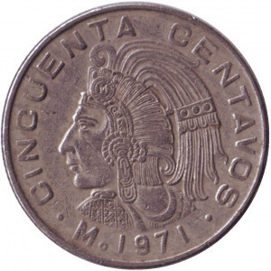 Індіанець. Монета 50 сентаво. 1971 рік, Мексика.(БД) Полтава - фото 1