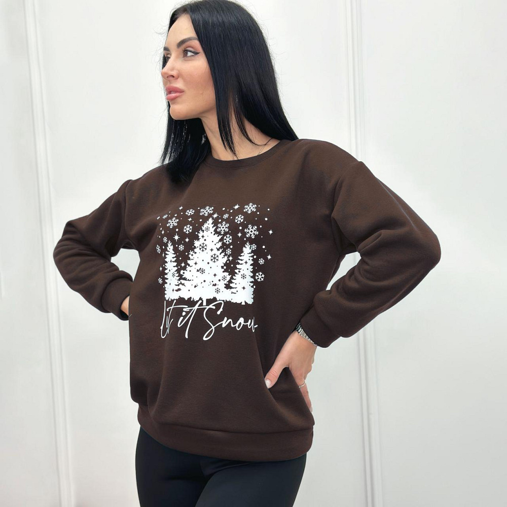 Женский свитшот с зимним принтом 