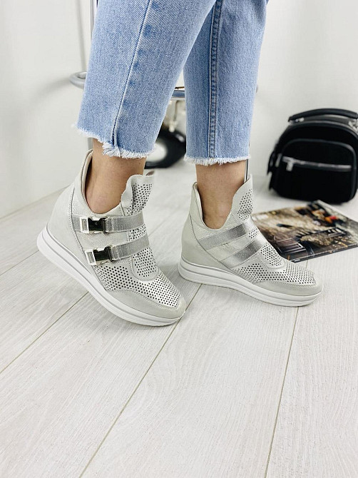 Marko Снікерси жіночі DE MARKO 7001 білий/срібло (весна-літо, шкіра натуральна) (3167) Коломия - фото 8