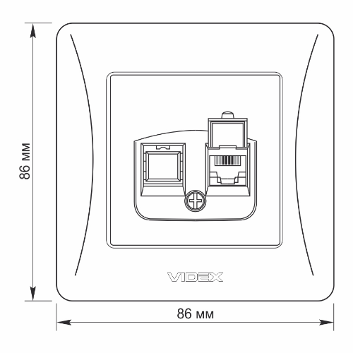 BINERA білий Розетка внутрішня 1-а CAT3 телефонна Videx Житомир - фото 4