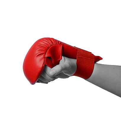 Рукавиці для карате PowerPlay 3027 Червоні L (капа в подарунок) Луцьк