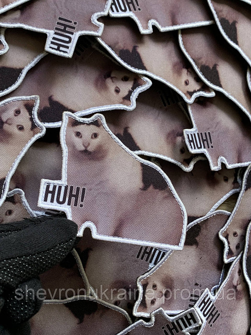 Друкований шеврон КІТ HUH! (Форма контурна. На липучці) Розмір 7x8.2см Київ - фото 4