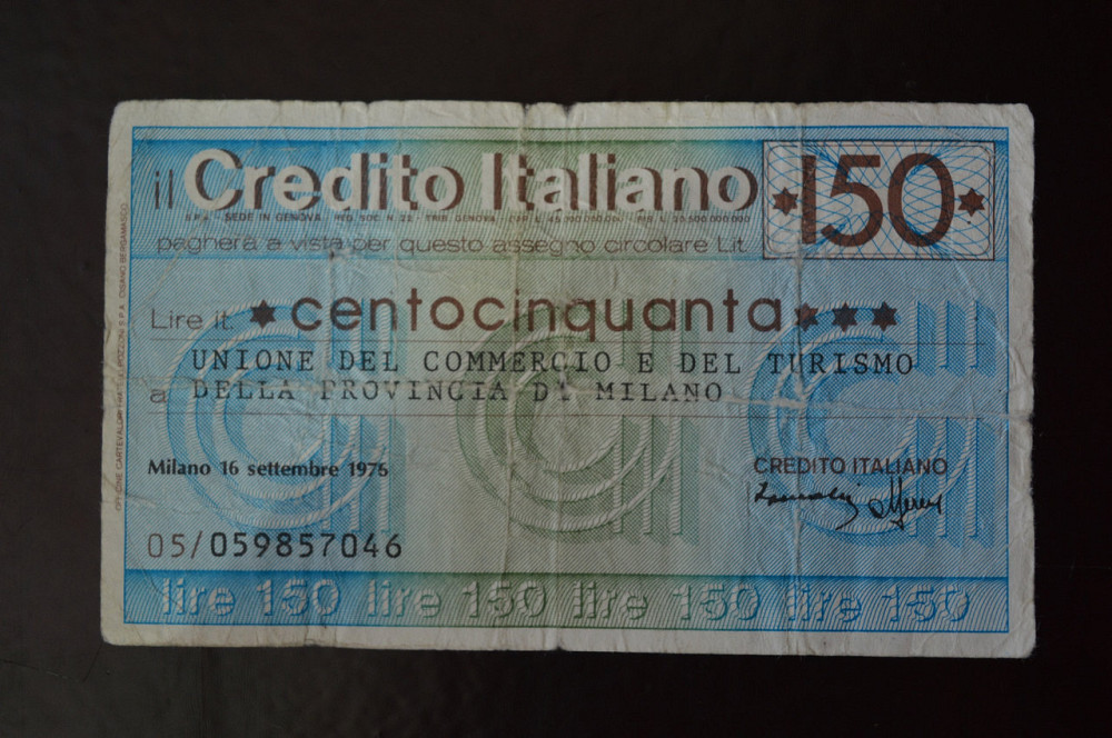 Чек. Италия 150 Лир 1976год (ЧК-1) ЛОТ 10 Полтава - изображение 1