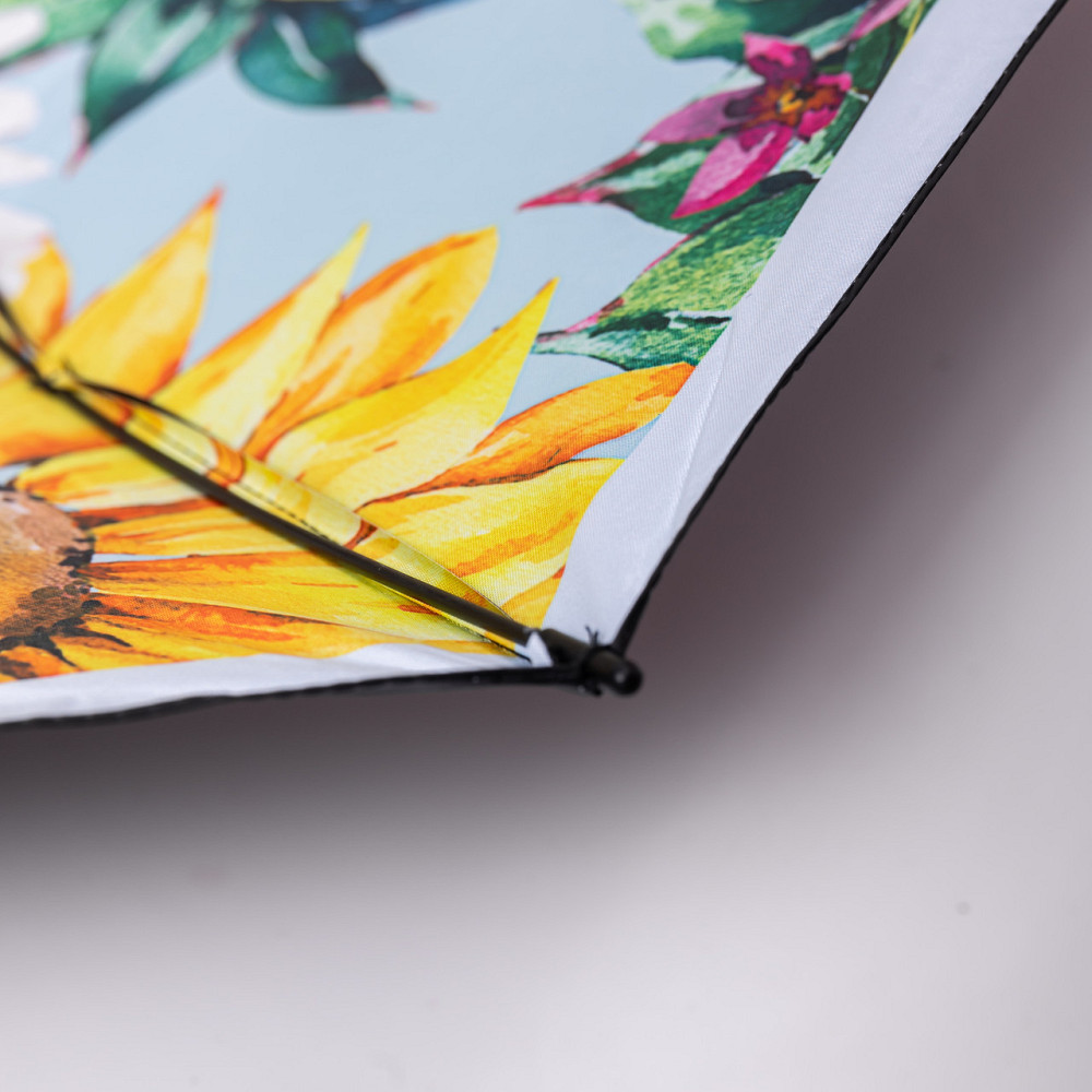 Yiwu Парасолька механічна елегантна з принтом міцна надійна з поліестеру діаметр 100 см Жовтий Коломия - фото 6