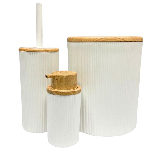 Набір для ванної кімнати 5в1 (мильниця/стакан для зуб.щіток/диспенсер/відро для сміття/йоржик для унітазу) Житомир - фото 3