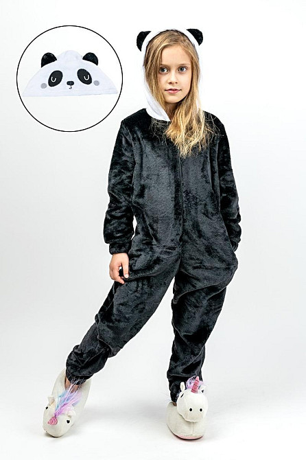 Кігурумі дитячий і юний, "Панда", комбінезон домашній на блискавкичерний топ 152 Київ - фото 1