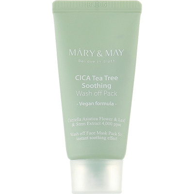 Маска для лица Mary & May Cica Tea Tree Soothing Wash Off Pack 30 г (8809670681852) Винница - изображение 1