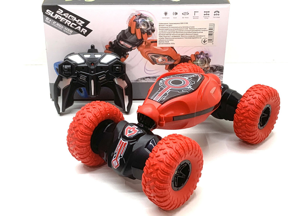 Машина на радіокеруванні 2.4G акумулятор USB зарядка змінює форму світло 28см Червона (3688-G106A) Чернігів - фото 6