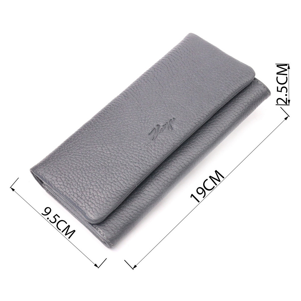 Стильный женский кошелек из натуральной кожи KARYA 21024 Серый Киев - изображение 4