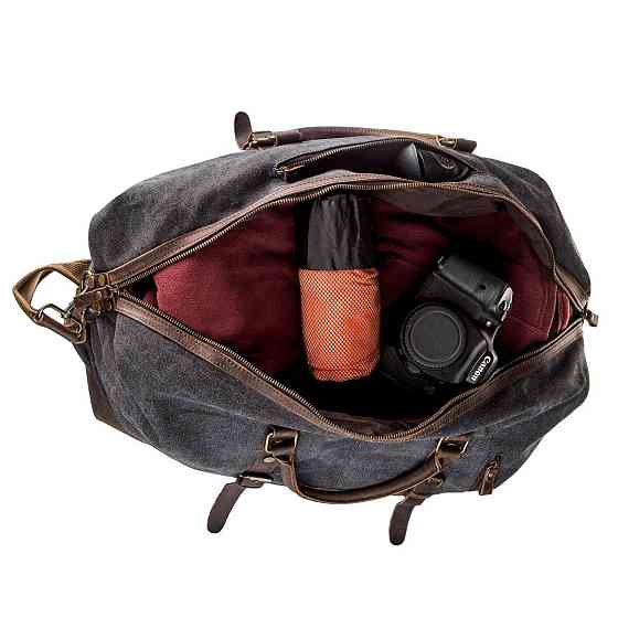 Дорожня сумка canvas Vintage 20130 Чорна Київ