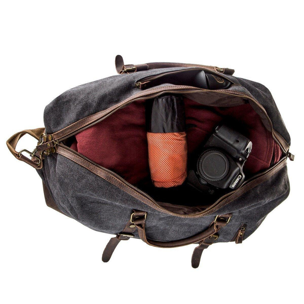 Дорожня сумка canvas Vintage 20130 Чорна Київ - фото 4