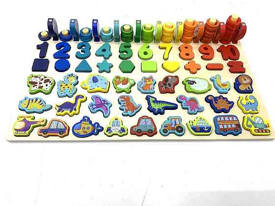 Дерев'яна іграшка Tree Toys Багатофункціональна дошка магнітна рибалка цифри фігурки (MD 1948) Чернігів
