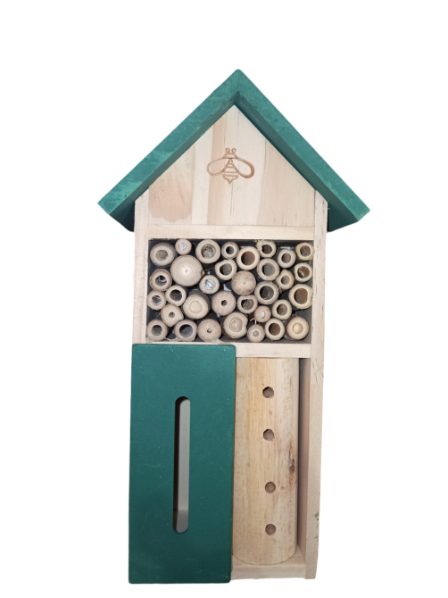 Деревяный домик для насекомых, пчел, и муравьев 20х12,2х12,2 см с подвесным креплением Германия зеленый Киев - изображение 7