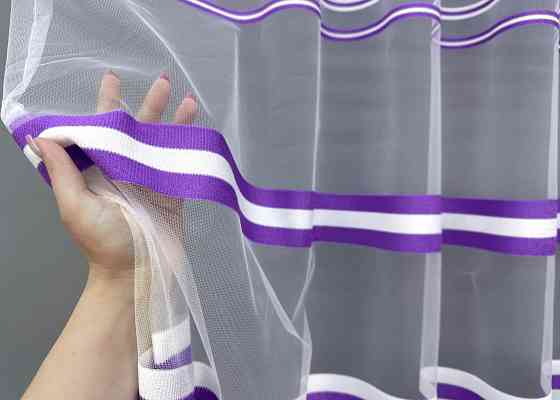 Тюль фатин смуги Колір фіолетовий з білим 1770т Київ